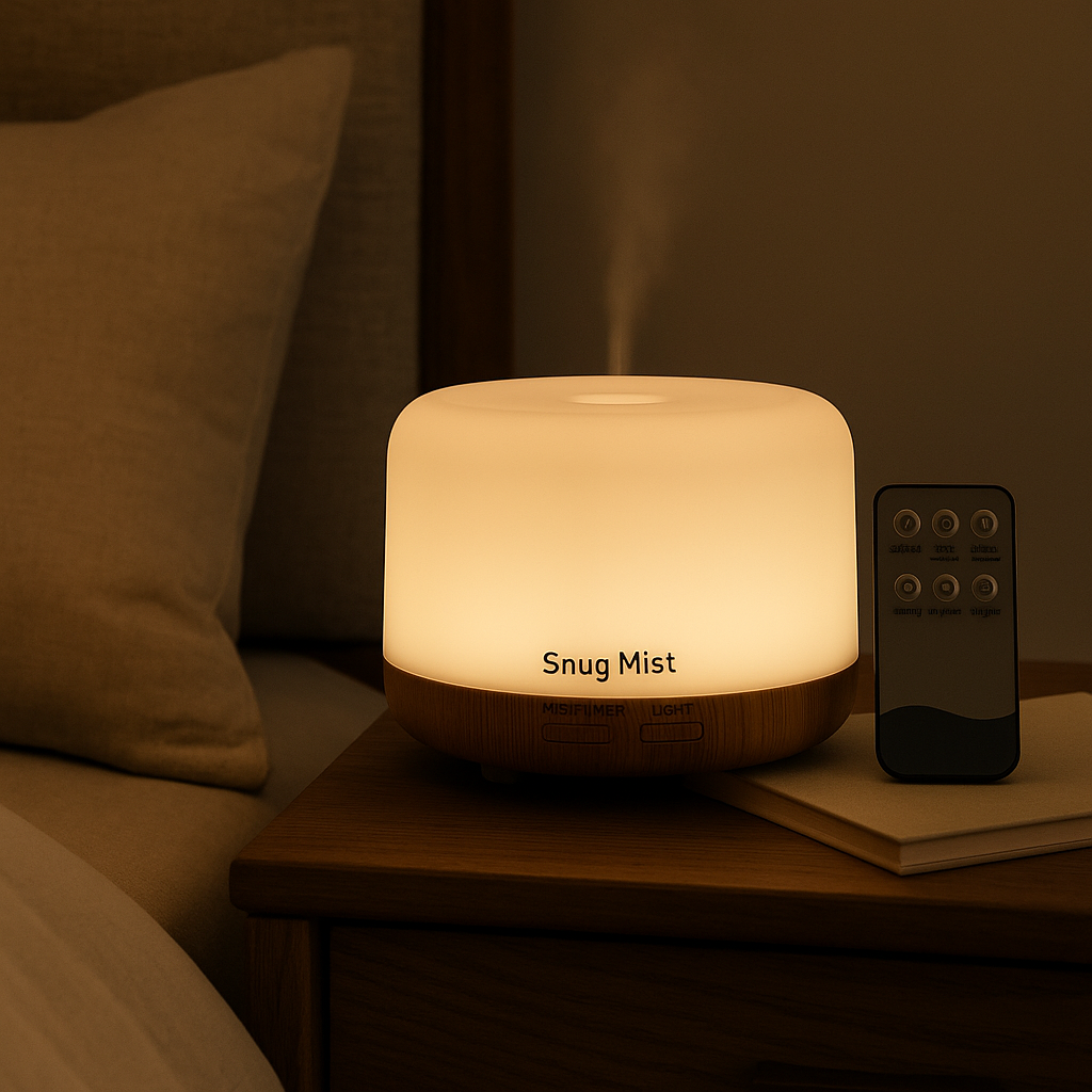 Snug Mist — 300 ml Ultrasonic Aroma Diffuser & Humidifier (7-Color LED + Remote)