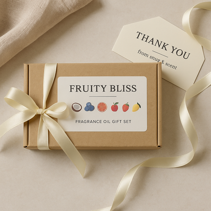 Fruity Bliss — Fragrance Oil Gift Set (6×5 ml) • Coconut, Blueberry, Grapefruit, Apple, Strawberry, Mango