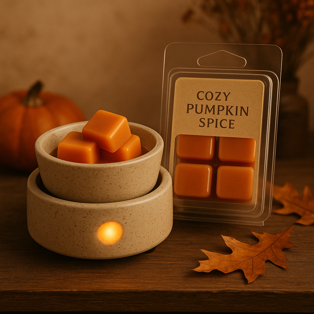 Cozy Pumpkin Spice — Hand-Poured Wax Melts (2-Pack, 6-Cube Clamshells)