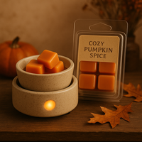 Cozy Pumpkin Spice — Hand-Poured Wax Melts (2-Pack, 6-Cube Clamshells)