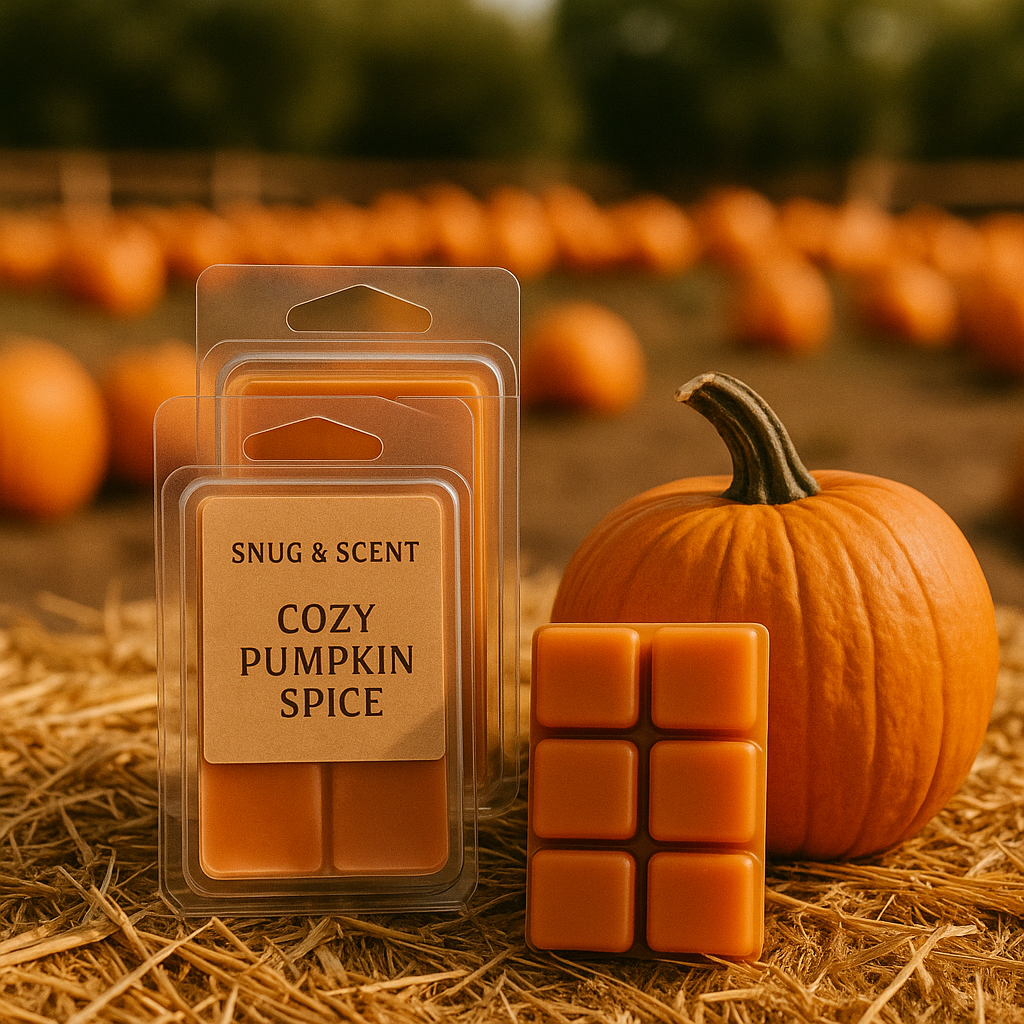 Cozy Pumpkin Spice — Hand-Poured Wax Melts (2-Pack, 6-Cube Clamshells)