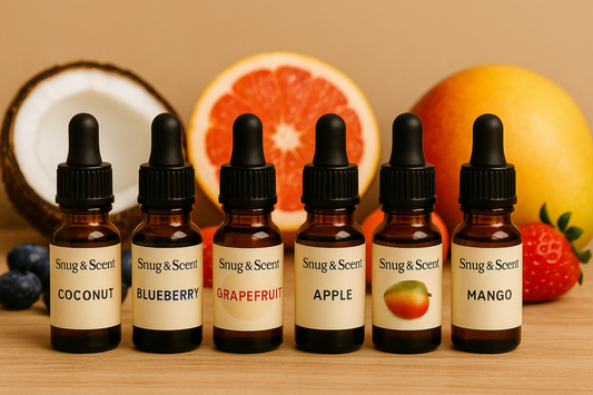Fruity Bliss — Fragrance Oil Gift Set (6×5 ml) • Coconut, Blueberry, Grapefruit, Apple, Strawberry, Mango
